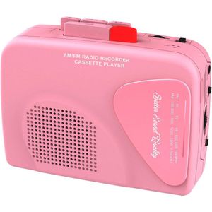 Draagbare cassetterecorder met AM/FM-radio en opnamefunctie