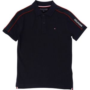 Tommy Hilfiger Kids Monotype Tape Polo - Boys - Blauw - 10 jaar