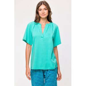 Woody pyjama dames - turquoise - 251-10-SIL-Z/727 - maat S