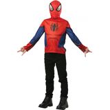Spiderman™ t-shirt met muts voor kinderen - Verkleedkleding