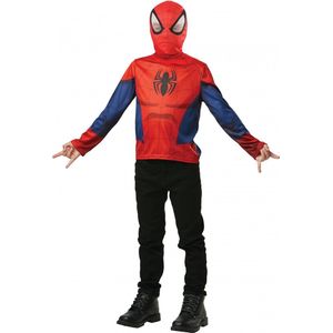 Spiderman™ t-shirt met muts voor kinderen - Verkleedkleding