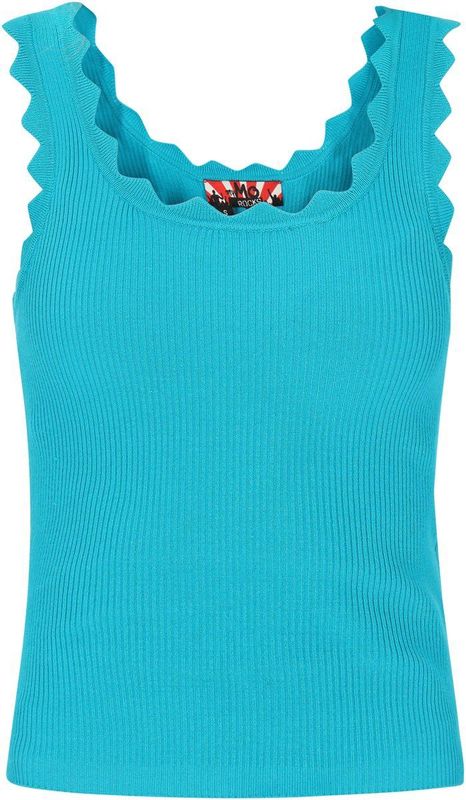 myMo - Top - Slim-fit - Mouwloos - Ronde Hals - Geribbelde Gebreide Stof