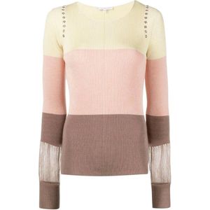 Patrizia Pepe • geel, roze en bruine trui • maat 34 (0)