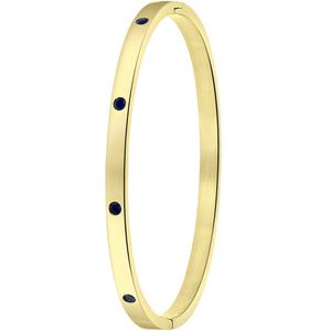 Lucardi - Goldplated Armband - Goudkleurig - Staal - Geboortestenen