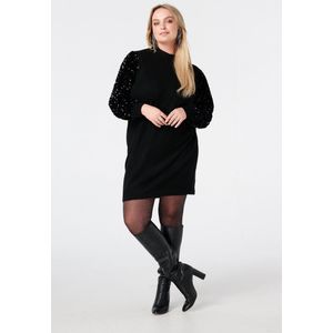 MS Mode Jurk Gebreide tuniek met paillettenmouwen