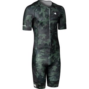 BTTLNS trisuit - triathlon pak - trisuit korte mouw heren - Typhon 2.0 CAMOU - groen - XS