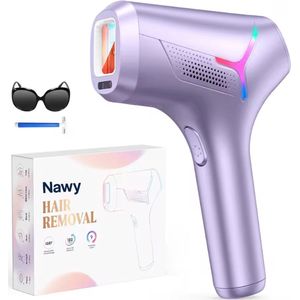 Nawy® IPL Laser Ontharingsapparaat - Epileerapparaat Dames - Laser Ontharing - Pijnloos Ontharen met Ice Cooling - Permanente Ontharing voor alle Lichaamsdelen - voor Mannen en Vrouwen - 990.000 Flitsen - Inclusief Beschermbril en Scheermes