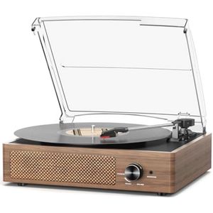 Vintage Platenspeler met Bluetooth en 2 Ingebouwde Luidsprekers - 3 Snelheden