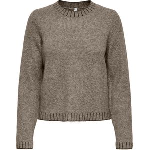 Only - ONLFINA LS STITCH O-NECK CC KNT - Gebreide Trui - Fungi - Lange Mouwen
