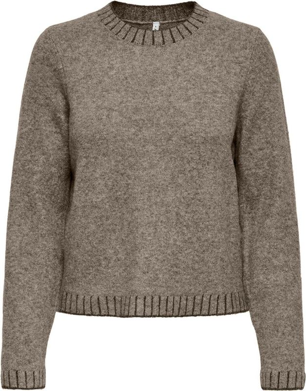 Only - ONLFINA LS STITCH O-NECK CC KNT - Gebreide Trui - Fungi - Lange Mouwen