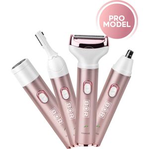 BOR® Epileerapparaat - Epileerapparaat Dames - Ontharingsapparaat - 4 Opzetstukken - Epilator - Ladyshave - Usb Oplaadbaar