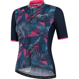 Rogelli Leaf - Fietsshirt Korte Mouwen - Dames - Maat XL - Blauw, Roze