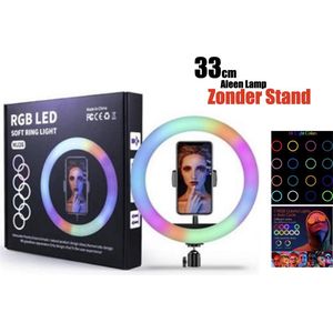 RGB LED Ring Lamp 33Cm / 12Inch Inclusief Bluetooth Afstandsbediening - Studiolamp - Selfie - RGB Lamp - Ringlamp - Tik tok - Flitser - Make up light - Studiolamp - Ring Light Multi kleuren – HiCHiCO®