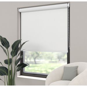 Dutchblinds Rolgordijn - verduisterend - Wit - 230x190cm - Raamdecoratie op maat