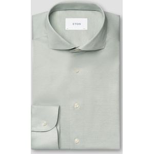 Eton - Overhemd - Lichtgroen - Eton Filo De Scozia - Oxford - Lange Mouw