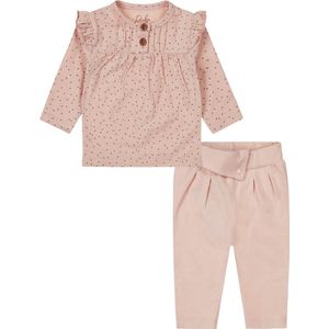 Dirkje kledingset meisje: Shirt Dot en broek Dusty Roze maat 68