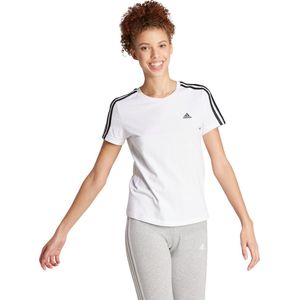 adidas Sportswear Essentials Slim 3-Stripes T-shirt - Dames - Wit- L kort