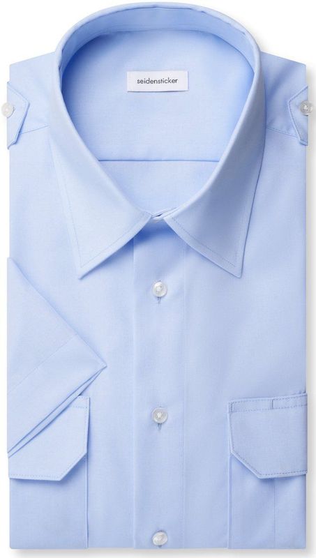 Seidensticker Men´s Pilot Shirt Regular Shortsleeve SN146761 - light blue - 38