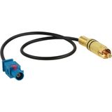 Fakra Z (m) - Tulp RCA (m) auto video adapter kabel - RG174 - 50 Ohm - 0,20 meter