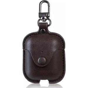 Hoes - Leer - Etui - Bruin - geschikt voor Apple Airpods 1 en 2