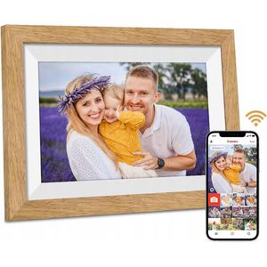 Frameo - 10,1 inch - Digitale Fotolijst - Houten Lijst - Wifi - 32 GB Geheugen