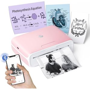 Draadloze Mini Thermische Printer voor Smartphones - 300 DPI, Bluetooth Verbinding, Compatibel met iOS en Android