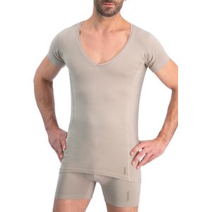 Noshirt Dry - Heren Ondershirt - Diepe V-Hals - Anti Zweet - Supima Katoen - Khaki - Maat XL