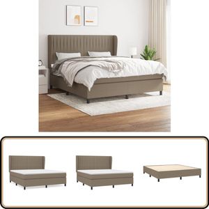 vidaXL Boxspring - Stof Taupe - 180x200 cm Boxspringbed - Boxspring - Pocketvering - Slaapcomfort - Taupecleur