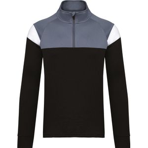 PROACT® Trainingssweater 1/4 rits uniseks PA387 - Black / sporty grey - L