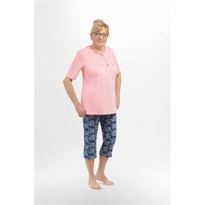 Martel- Waleria- dames pyjama- roze/ marineblauw- 100 % katoen XXL