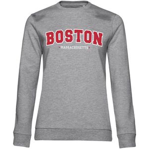 Hybris Boston Massachusetts Girly Sweatshirt Damen Heather-Grey-S