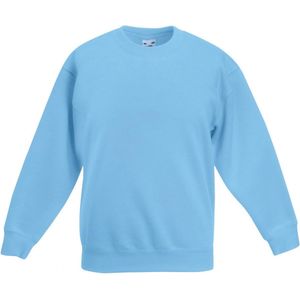Fruit Of The Loom Kinder Unisex Premium 70/30 Sweatshirt (pak van 2) (Hemel Blauw) Maat 128