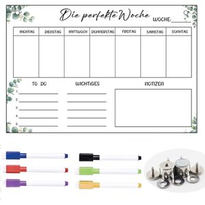 Relaxdays whiteboard planner, monthly planner, magnetic, planning board with pen tray, office, magnetic board 60 x 90 cm, white