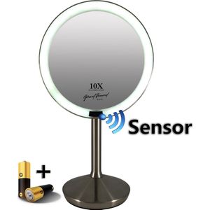 Gérard Brinard verlichte spiegel sensor spiegel incl. batterij - 5x vergroting - Ø16cm