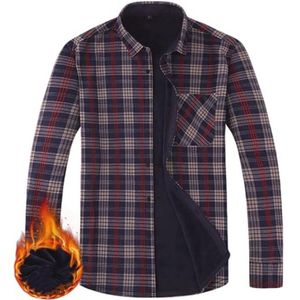 Dik Geruit Overhemd voor Heren - Warm Sherpa Gevoerd Fleece met Lange Mouwen