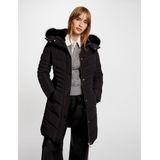 Long - Gevoerde Jas - Zwart - Met Capuchon