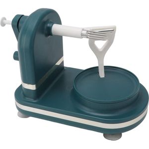 Rotating Hand Stool Pear Peeler - Manual Apple Slicer and Core with Non-Slip Suction Base - Stainless Steel Knife Apple Cutter Fruit Peel Machine for Potatoes Vegetables (Dark Green)