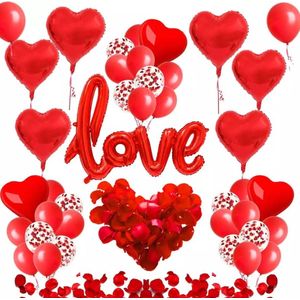 Partypakket® Romantische Versiering - Rode Rozenblaadjes - Valentijn Versiering - romantische decoratie - all-in-one feestpakket - Love - Liefde - Valentijnsdag versiering
