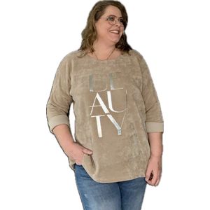 Rib trui Beauty taupe 202404020