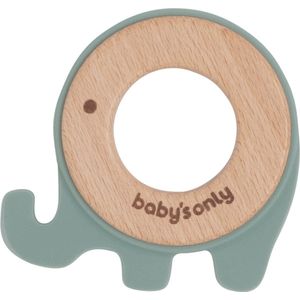 Baby's Only Houten baby bijtring - Bijtspeeltje olifant - Stonegreen - Baby cadeau