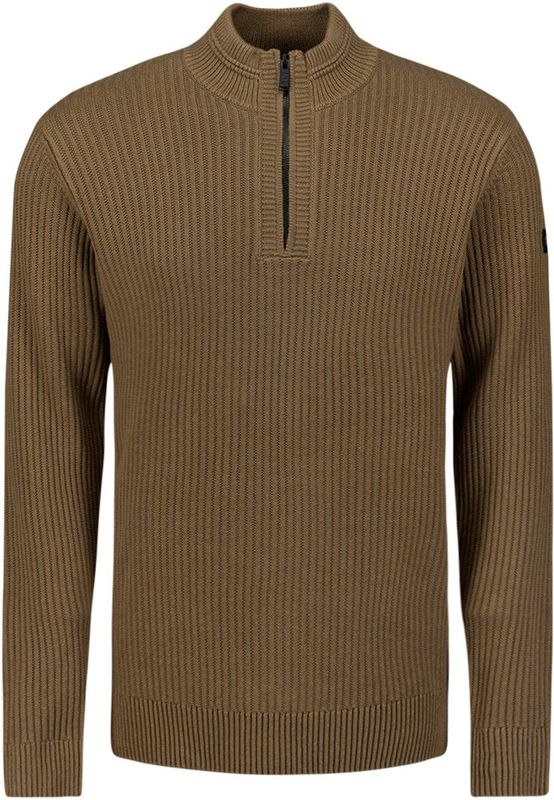 Trui - Zware Ribstructuur - Halve Rits