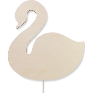 Houten wandlamp kinderkamer | Zwaan - blank | toddie.nl