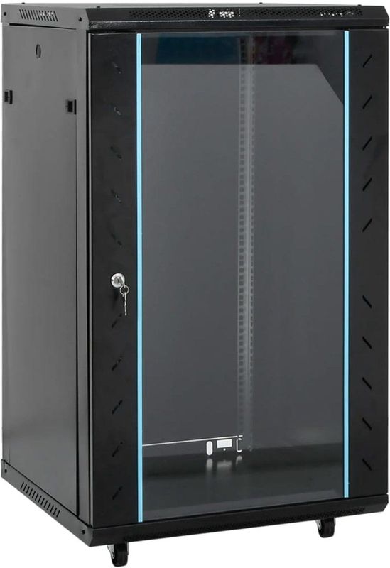 vidaXL - Netwerkkast - 18U - 19" - IP20 - Koudgewalst Staal - Met Draaiwieltjes