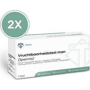 2 stuks Sperma Test Vruchtbaarheidstest Man Thuistest - Spermtest Zelftest voor Thuis - Telano