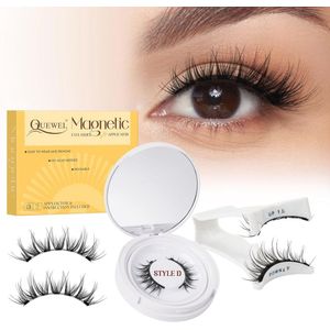 Magnetische oorschelpen met magnetische sluiting, natuurlijk herbruikbaar met applicateur, Aucune Colle Nécessaire QUEWEL Faux Cils magnetische bevestiging en met instructies (mogelijk niet