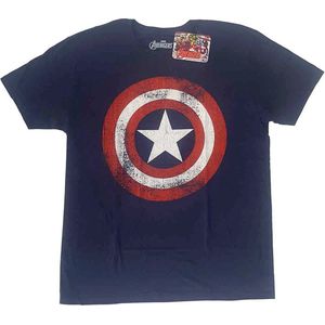 Captain America shirt- Distressed Shield S
