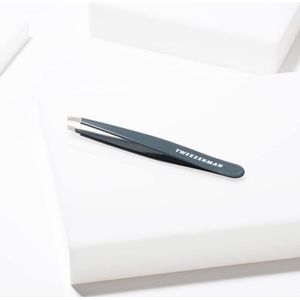 Handgeslepen punten pincet voor professionele kwaliteit wenkbrauwen - roestvrij staal - blue stone