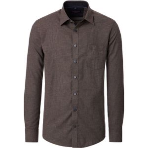 Casa Moda - Overhemd Structure - Bruin - Heren - Casual