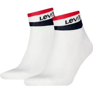 LEVI'S 2 PAIRS SOCKS MID CUT SPORT STRIPE WHITE