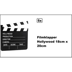 5x Filmklapper Hollywood 18cm x 20cm - Film klapper festival gala thema feest party